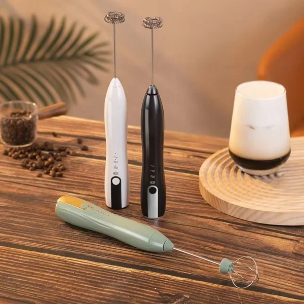 Handheld Milk Frother for Coffee Tea Tools 3 Heads Rechargeable Drink Mixer With 3 Speeds Electric Whisk Foam Maker