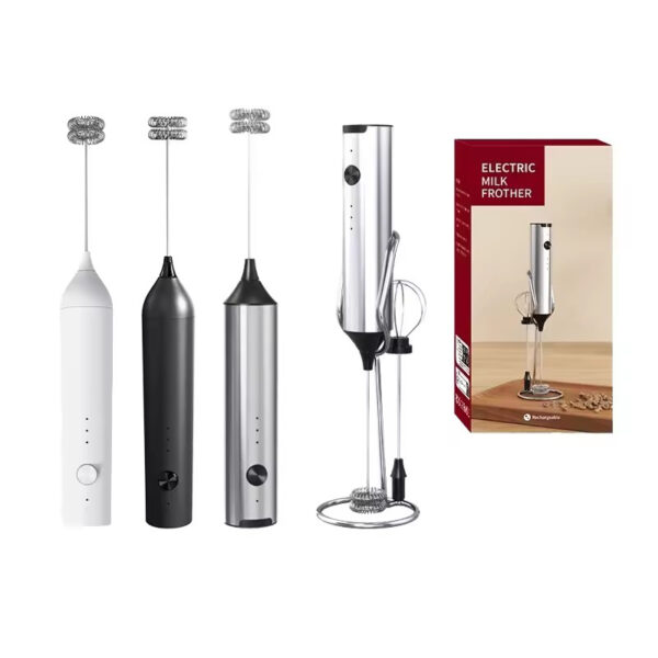 Modern Rechargeable Handheld Milk Frother Egg Beater 2-in-1 Electric Whisk Lightweight Kitchen Tool for Coffee Tea Matcha Baking
