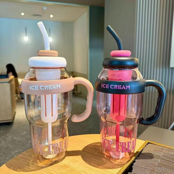 Wholesale 1300ml Unisex Reusable Infuser Plastic Water Bottle Tumbler Cup with Straw Handle Outdoor Activities Camping Hiking