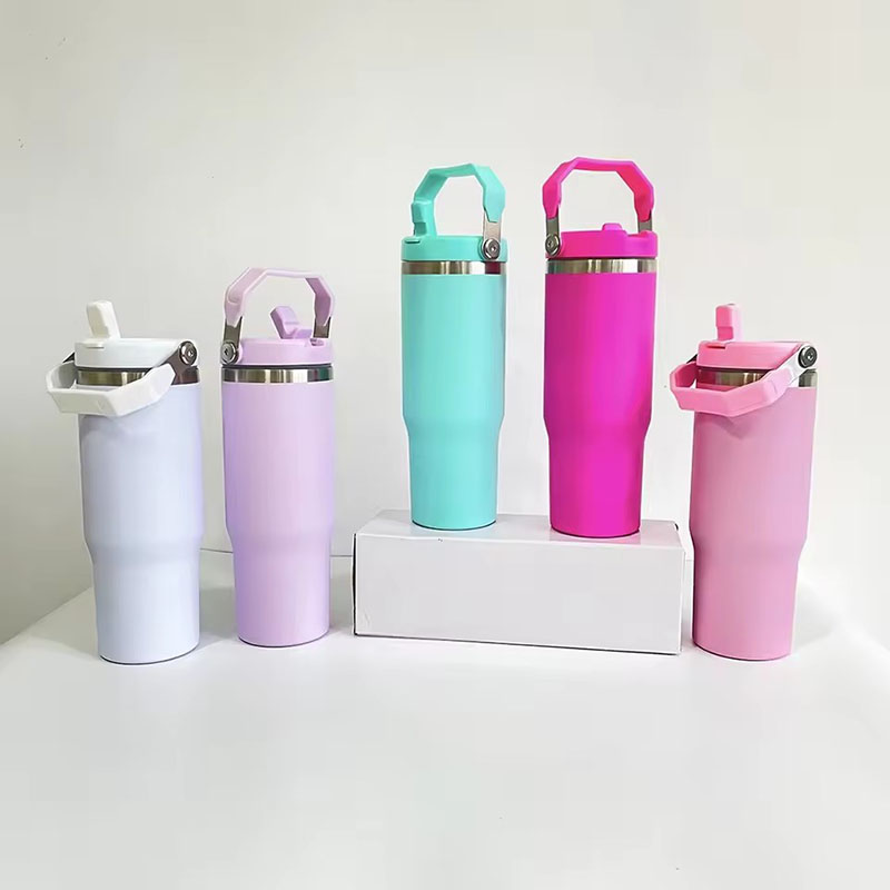 water bottle with a straw