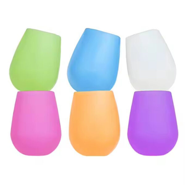 Customized logo Silicone Wine Glasses