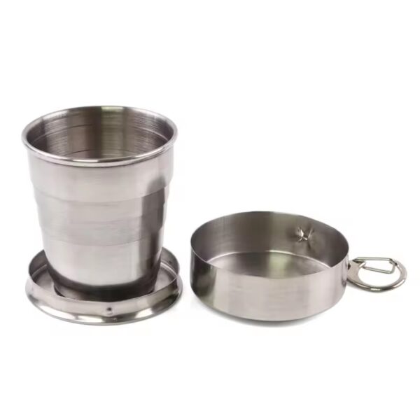 Stainless Steel Pint Laser Engraving logo Outdoor Portable Telescopic Cups Metal Portable Telescopic Mugs