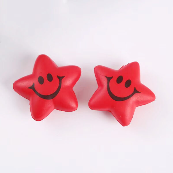 Promotional Customize Design Star Smile Face Shaped PU Ball Stress Relief Toy