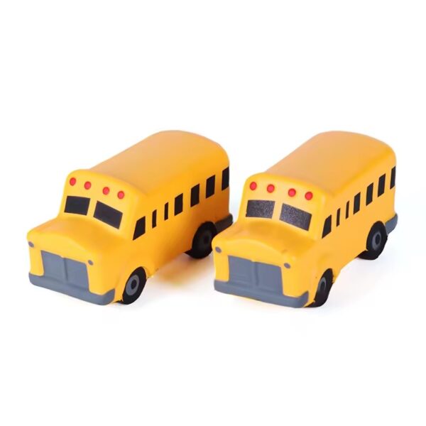 Custom Logo PU Anti Yellow School Bus Squeeze Toy Low Price Promotional Soft Rubber Stress Foam Ball for Sports Fitness Game Use