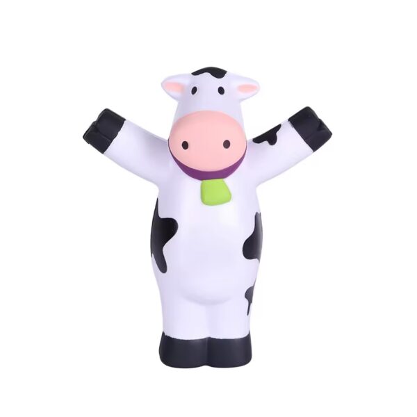 Customizable Cow PU Foam Soft Toy Cheerful Anti-Stress Relief Ball for Logo Printing Perfect Gift Idea