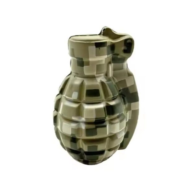 Custom Camouflage Grenade Stress Reliever Toy PU Foam Soft Material Anti-Stress Ball Unisex Print Logo Soft Hand Feeling